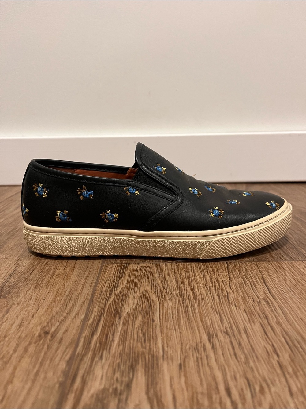 COACH Prairie Floral Leather Slip On Sneaker - Picture 7 of 13